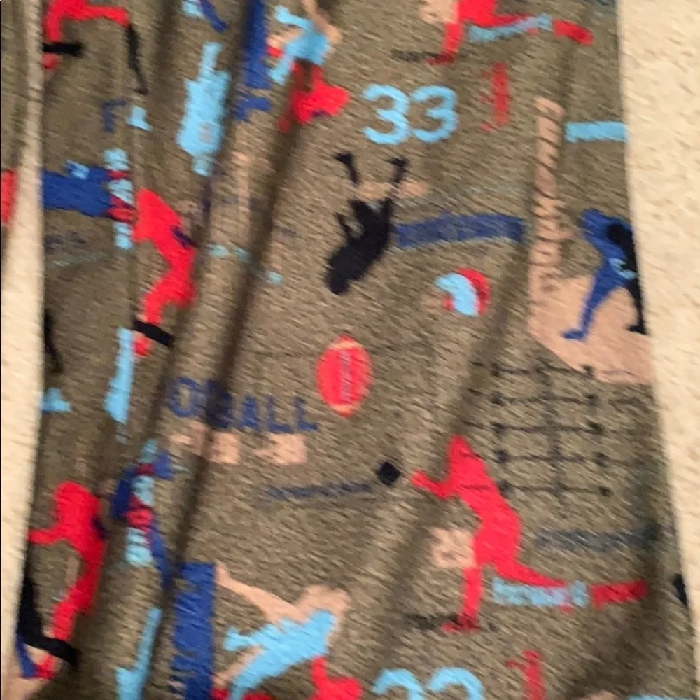 Gap‎ Kids Boys PJ Pants Football Print Olive Green Size 10